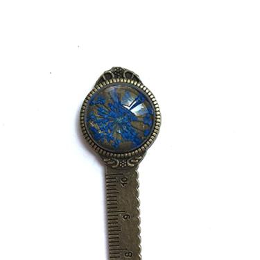 Imagem de Marcador de página 1 peça marcador de página criativo retrô bronze redondo 10 cm régua vintage metal colorido flor vidro pedras preciosas como marcador de página de livro marcador de página de metal