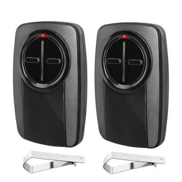Imagem de XDTKML Controle remoto universal de porta de garagem 380UT 375UT compatível com Chamberlain Liftmaster Linear Genie Wayne Controle remoto de porta de garagem 2 botões preto-2 peças