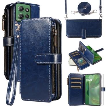 Imagem de Asuwish Capa de celular para Motorola Moto G Power 5G 2025 com protetor de tela de vidro temperado e cordão com zíper, porta-cartões, suporte, suporte para celular, acessórios XT2515-1 feminino