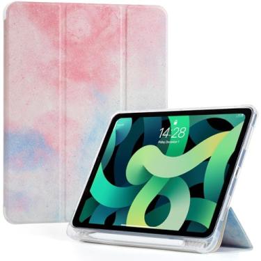 Imagem de ProtUTab Capa compatível com iPad Air 5ª geração, função automática de despertar e dormir fina com três dobras, capa para iPad Air 2022 para iPad Air 5ª/4ª geração, capa leve de TPU para iPad Air para 5ª geração 2022, espaço psicodélico