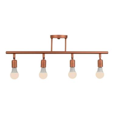 Imagem de Spot Trilho Com 4 Lâmpadas Sobrepor Direcionável E27 Cobre