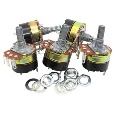 Imagem de WH138-1 Potenciômetro ajustável regulador de velocidade de resistência com interruptor WH138 B5K B10K B20K B50K B100K B250K B500K 10K 100K 2PCS