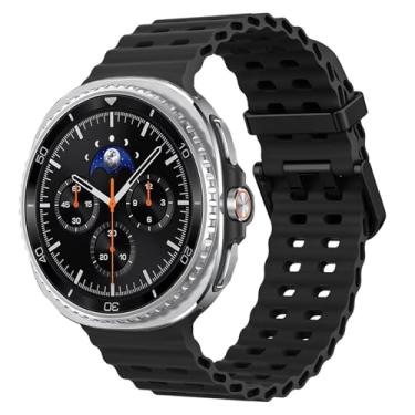 Imagem de Pulseiras esportivas marítimas compatíveis com Samsung Galaxy Watch 8 de 44 mm e 40 mm/8 Classic 46 mm, masculina e feminina, de silicone macio, respirável, impermeável, sem lacunas para Samsung