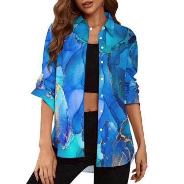 Imagem de Blusa feminina Deer Lady com botões e manga comprida