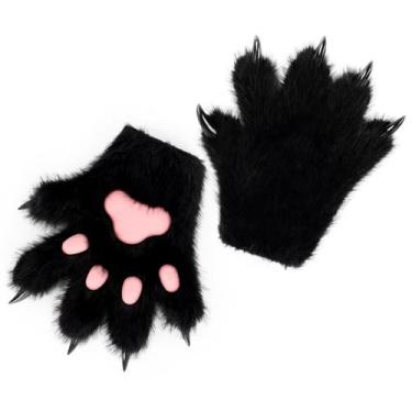 Imagem de Luvas de pata de animais peludos para crianças HAOAN Cat Wolf Fox