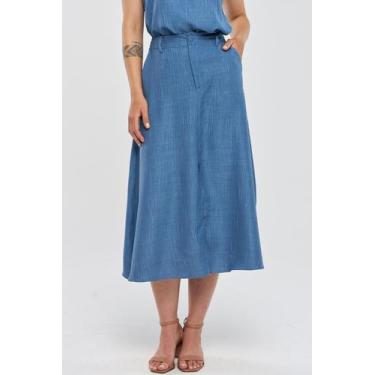 Imagem de Saia Midi PKS Risca Azul, GG