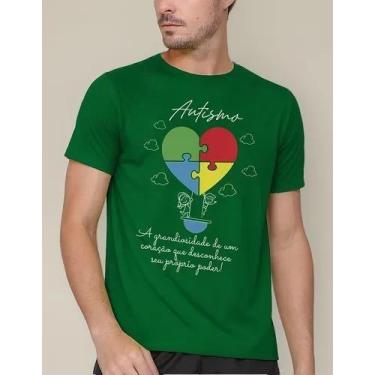 Imagem de Camiseta Camisa Algodão Feminina Masculina Adulto Campanha Abril Azul 