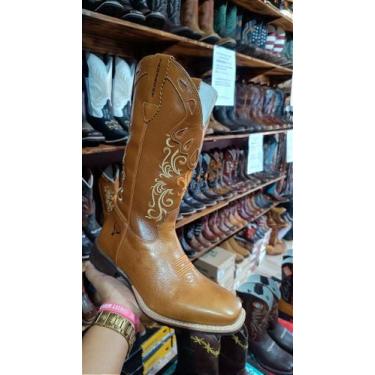 Imagem de Bota texana feminina cano bordado - Vakarony, 38