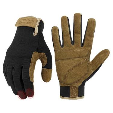Imagem de Luvas de trabalho HANDLANDY Leather para homens e mulheres Brown XXL