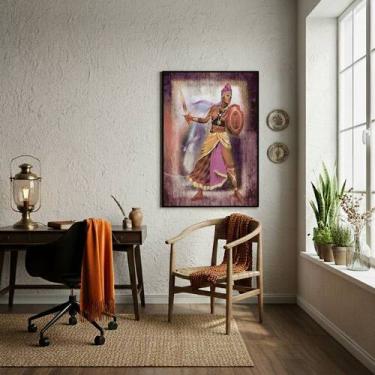 Imagem de Quadro Decorativo Obá Orixá - 70x50cm - Quadros On-line, Moldura Preta