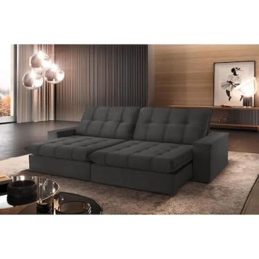 Imagem de Sofá Retrátil Caparaó 2,50M 4 Lugares Molas Ensacadas TXR, Cinza