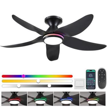 Imagem de Ventilador de teto Kviflon 46" com luzes remotas/controle de aplicativ