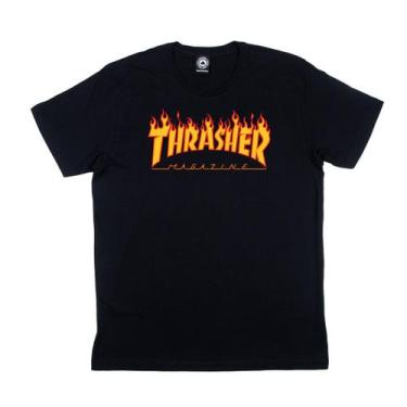 Imagem de Camiseta Manga Curta Thrasher Magazine Original Flame Logo Algodão Pre