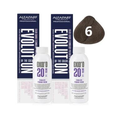 Imagem de Kit Alfaparf Evolution Of The Color 6 Louro Escuro 60ml + OX 20V 90ml 