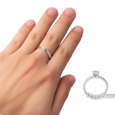 Imagem de 12 peças ajustador de tamanho de anel para anéis soltos, ajustador de tamanho de anel invisível para anéis soltos, 4 tamanhos de protetores redimensionadores de anel, inserções de encaixes espaçadores