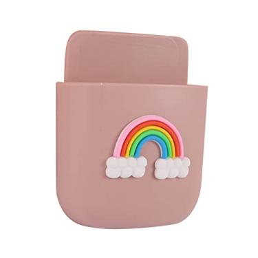 Imagem de Suporte de controle remoto de parede com porta de carregamento de telefone para escritório, casa, organização escolar (arco de chuva)