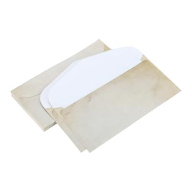 Imagem de 25 pacotes de envelopes vintage papelaria papel envelhecido caqui papelaria antigo papel moda antiga para escrita de cartas, convites, casamento - 22 x 10 centímetros