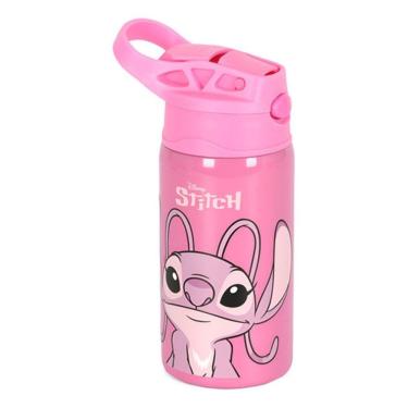 Imagem de Garrafa Infantil Angel Stitch Disney Aço Inox 500Ml Com Alça