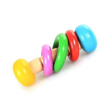 Imagem de Generic Chocalho do Abanador da Garra, Brinquedo do Chocalho bebê Madeira Maciça Atrair a Atenção Forma Bonito para a Educação Precoce para Infantil (Formato de barra)