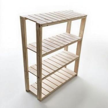 Imagem de Prateleira Organizadora de Madeira Multiandares Xtronic – Estante de Sapatos, Cozinha e Quarto, Resistente e Sustentável(4 ANDARES)