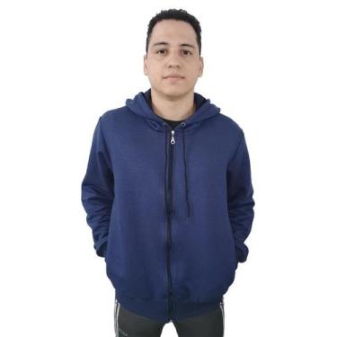 Imagem de Blusa Moletom Masculina Com Zíper Jaqueta Agasalho - River, M, Marinho
