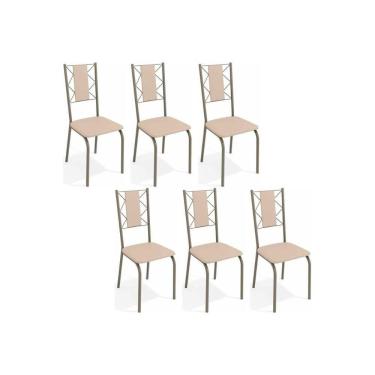 Imagem de Cadeiras de Cozinha Lisboa C076 Kit 6 Un Niquel/Nude 16 - Kappesberg