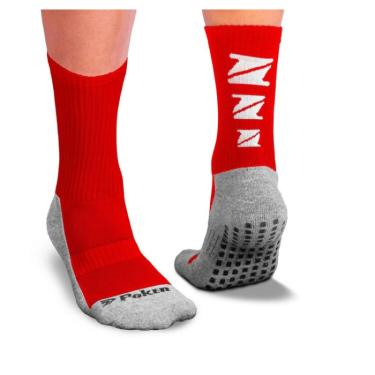 Imagem de Meia Esportiva Poker Antiderrapante - Vermcinza