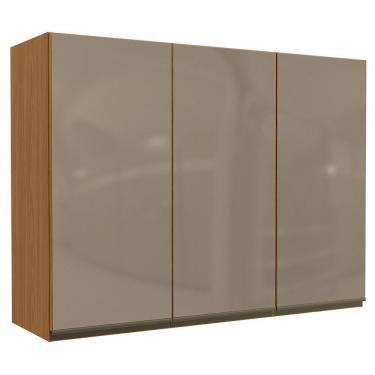 Imagem de Armario Aereo 3p Vidro 120 Cm Mdp Maxxi G767 Canela Kappesberg Canela