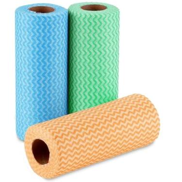 Imagem de Pano Tipo Perfex Rolo Multiuso Grande 28x40cm Limpeza Lavável Reutilizável Secagem Rápida - 50 panos