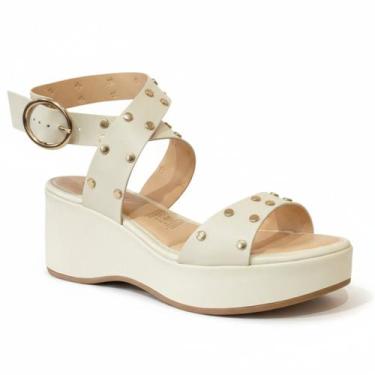 Imagem de Sandália Mississipi Anabela Tira Tornozeleira com Aplique, Gelo, 37