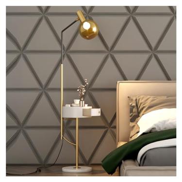Imagem de Luminária de chão Candeeiro de pé com mesa final, luz cabeceira gaveta para sala estar, quarto, hóspedes(Gold)