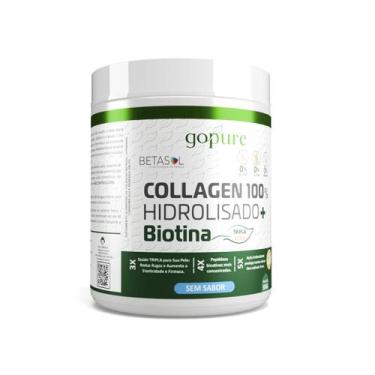 Imagem de Colágeno Hidrolisado 100% Sem Sabor com Biotina - 300g - GoPure Suplem
