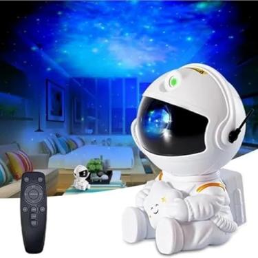 Imagem de Projetor Galáxia Astronauta Premium com Luz Noturna LED Projetor de Estrelas no Teto Aurora Colorida, Controle Remoto USB Decoração Criativa para Quarto Infantil Presente Incrível