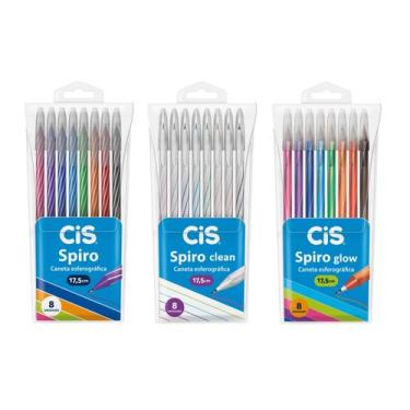 Imagem de Super Kit Caneta Cis Spiro Tradicional + Clean + Glow C/24