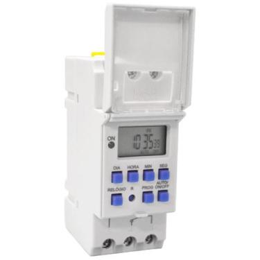 Imagem de Temporizador Timer Digital Fixação Trilho Din Bivolt 40 Programações E