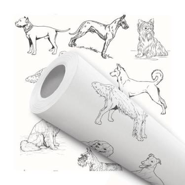 Imagem de Papel De Parede Adesivo Lavável De Petshop Cães Dog Desenho 10m - Deli