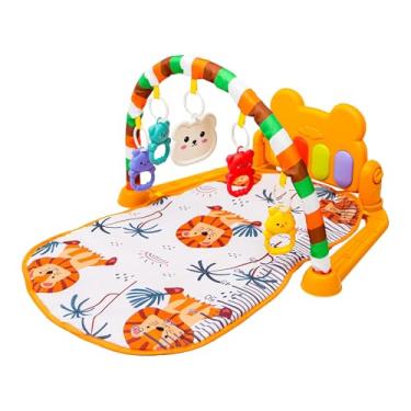 Imagem de Tapete Infantil de Tecido com Acessórios Tapetinho Ginásio Atividades Bebê (Marrom)