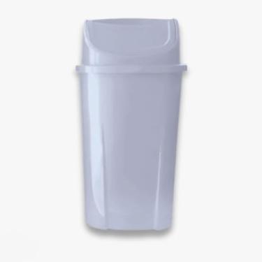 Imagem de Lixeira 60L Vai e Vem Reforçada – Cozinha, Lavanderia, Escritório – Tampa Basculante (Branca)