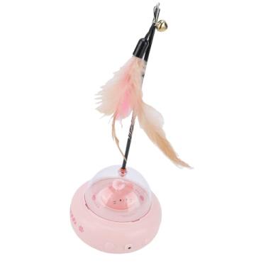 Imagem de Tnfeeon Teaser Elétrico para Gatos, Brinquedo Interativo de Penas, Brinquedo Giratório Automático para Gatos, 120 Minutos de Brincadeira Divertida, Operado por Bateria, Perfeito para Internos e