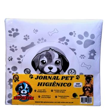 Imagem de Jornal Pet Folhas Grandes Higienico Papel Limpo Absorvente Cachorro Xixi