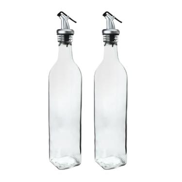 Imagem de Conjunto de Galheteiro em Vidro, 2 Peças, 500ml, Recipiente para Azeite e Vinagre