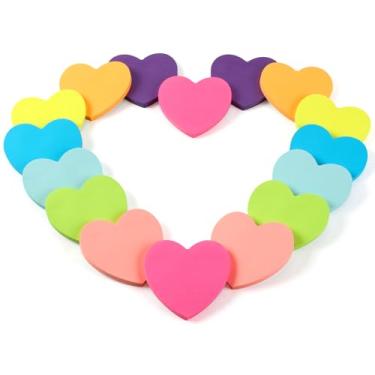 Imagem de Notas adesivas de coração, 8 cores, 60 folhas/bloco, 960 folhas, blocos de notas autoadesivos coloridos, acessórios de mesa, escritório, escola, material de professor, acessórios de presente de dia