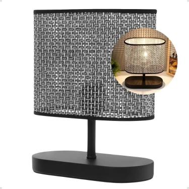 Imagem de Luminária De Mesa Abajur Minimalista Marrom Preto 127/220V