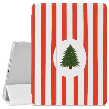 Imagem de VibrantFruitique Capa clássica de árvore de Natal listrada vermelha para iPad Air de 11 polegadas, M3 (2025)/M2(2024), iPad Air 5ª (2022)/4ª geração (2020) 11 polegadas, porta-lápis, traseira