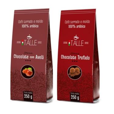 Imagem de Café Torrado e Moido Café Italle Aromas Chocolate Com Avelã e Chocolate Trufado Kit 2