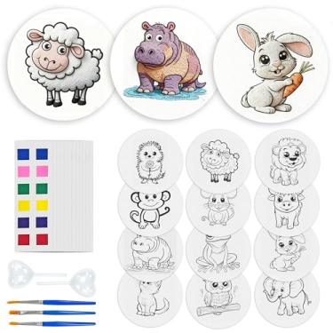 Imagem de Reofrey 24 kits de pintura mágica inchada – kit de pintura de textura de espuma 3D com 12 padrões com 3 canetas de pintura, 2 conta-gotas, 12 cartões de tinta acrílica, esponja de lona mágica para