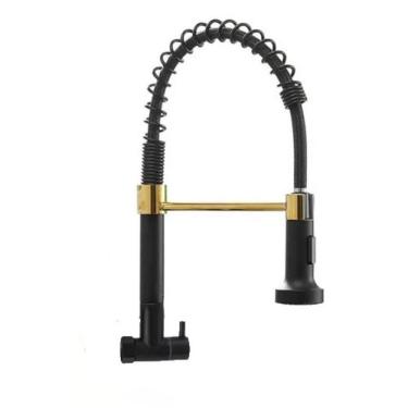 Imagem de Torneira Cozinha Gourmet Monocomando Parede Extensivel Cromado Preto-prata Torneira:pre...