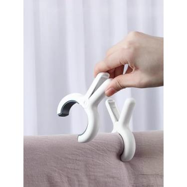 Imagem de 1 pacote de clipes de toalha de praia extragrande, prendedores de plástico resistente de 13 cm para cadeiras de praia, piscina, barco, cruzeiro, roupas, suporte de toalha, branco