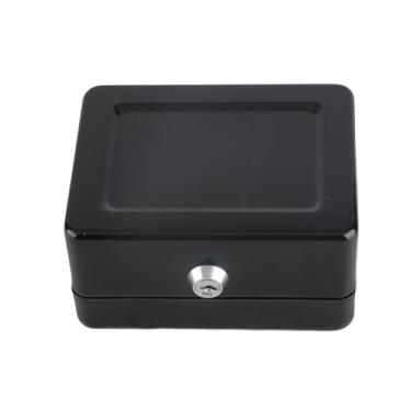 Imagem de Mingzhe Mini Caixa de Dinheiro Portátil Com Fechadura, Cofre para Dinheiro Com Fechadura para Uso Em Escritório Doméstico, Alça Lisa, Material de Aço Ecológico, Vários Compartimentos, (Preto)