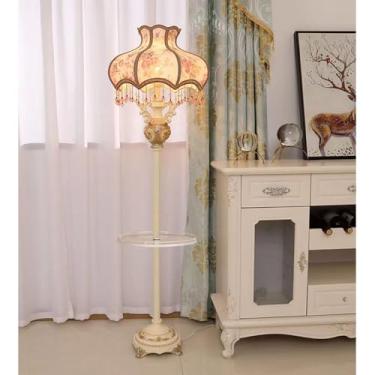 Imagem de Luminária de chão retrô americana, estilo europeu, luxuosa, para sala de estar, quarto, escritório, casa de campo, decoração de interiores, sofá (Estilo 16, 1 unidade)